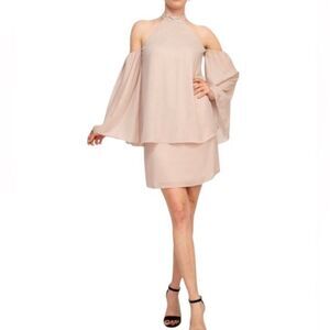 Laundry by Shelli Segal Embellished Halter Neck Mini Dress in Pink Women’s 4